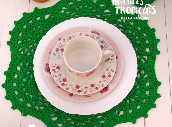Sousplat flor de cacto-Crochê o item decor que faltava para você!