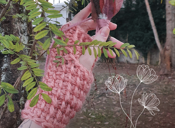 Luvas élficas com SILKY – Crochê Tunisiano