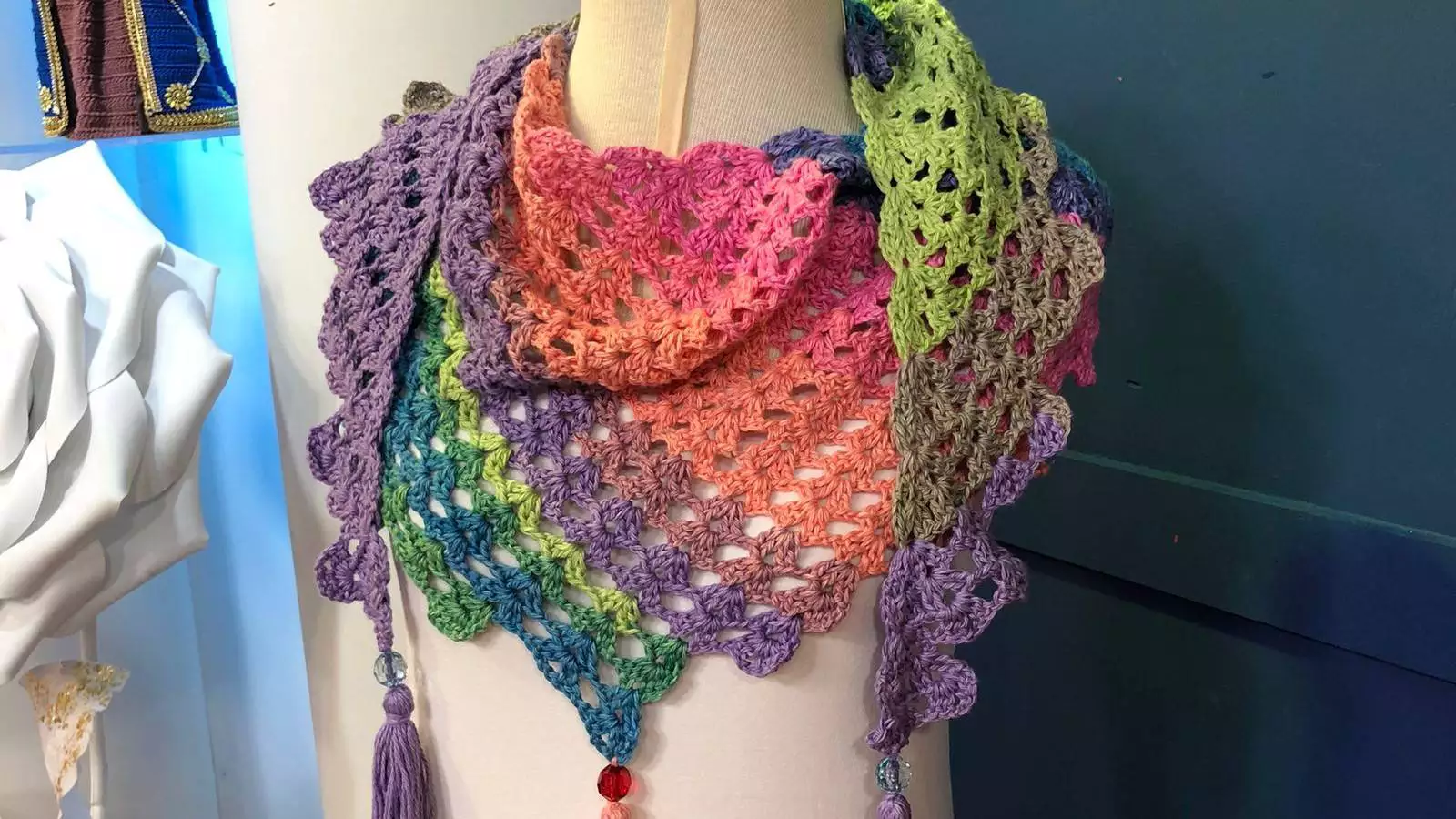 Lenço em Crochê Colorido Fácil e Rápido,  Aprenda Aqui!