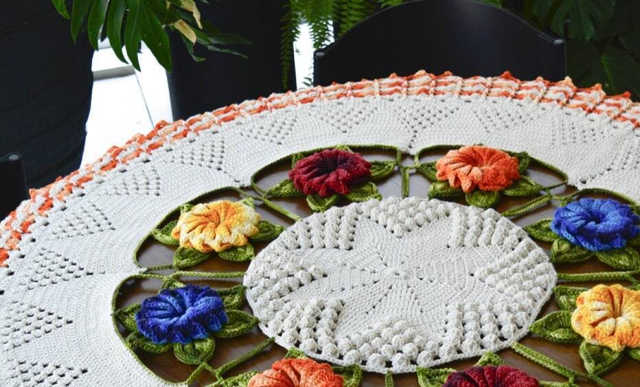Toalha de mesa Primor em crochê com Passo a passo