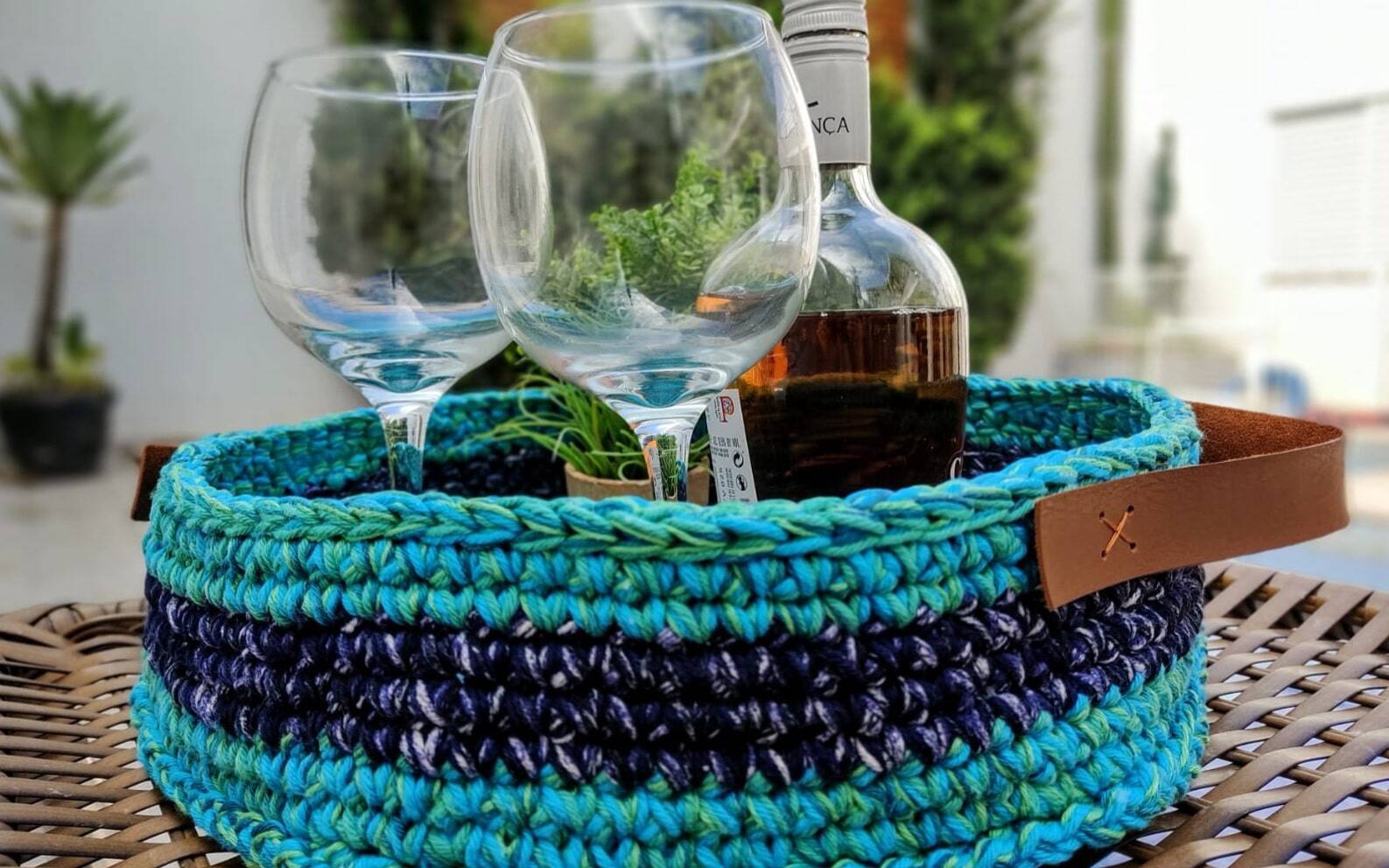 Cesta de crochê Jeans: Uma peça super funcional