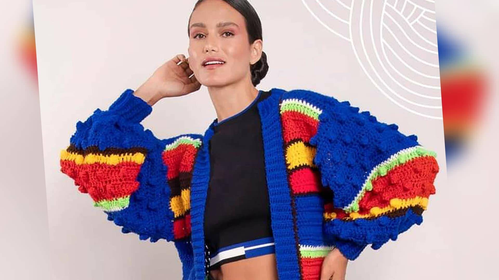 Casaco de Crochê Oversized Pipoca – Moda Crochê Moderno