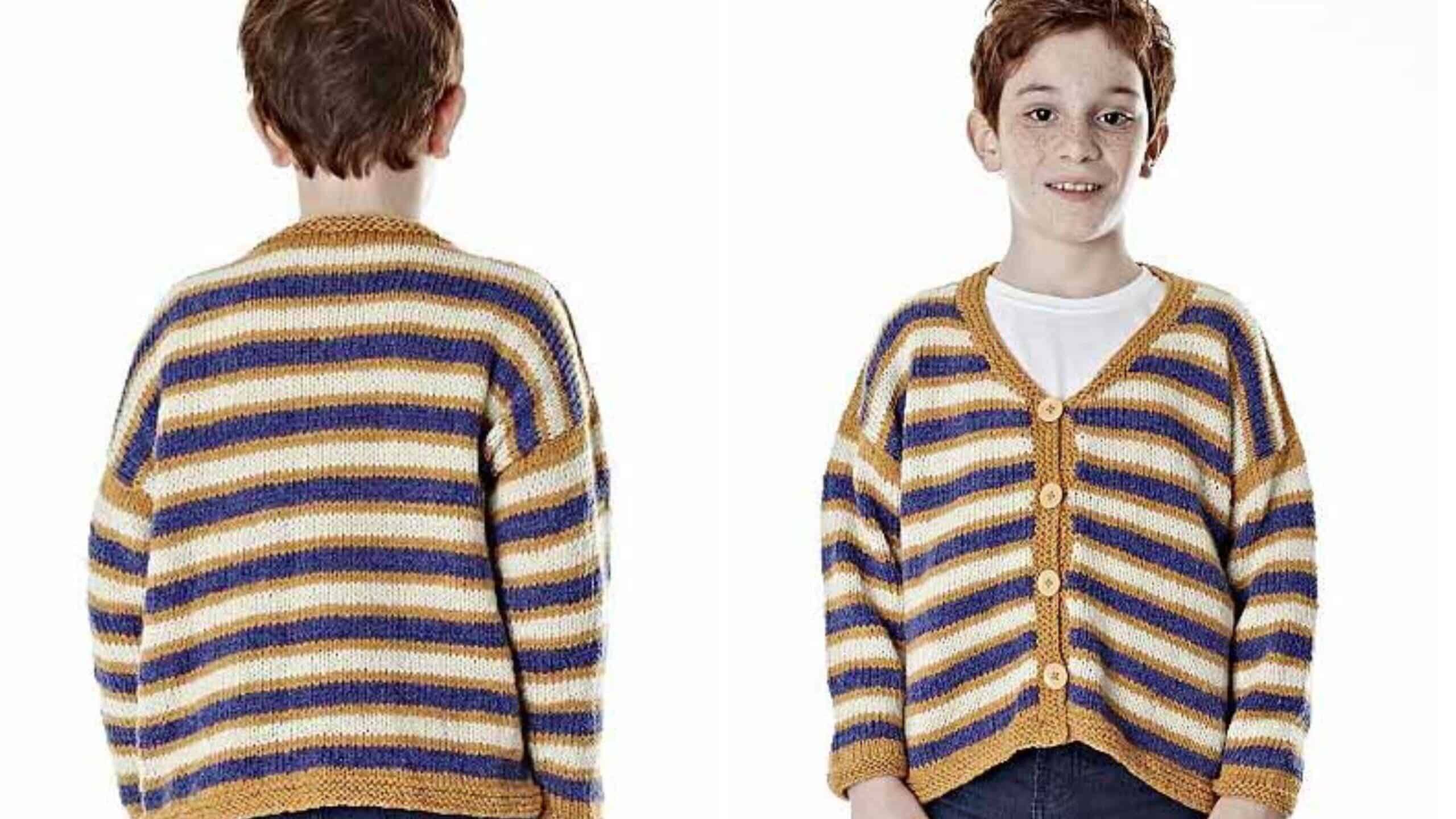 Faça o cardigã de tricô Infantil com passo a passo