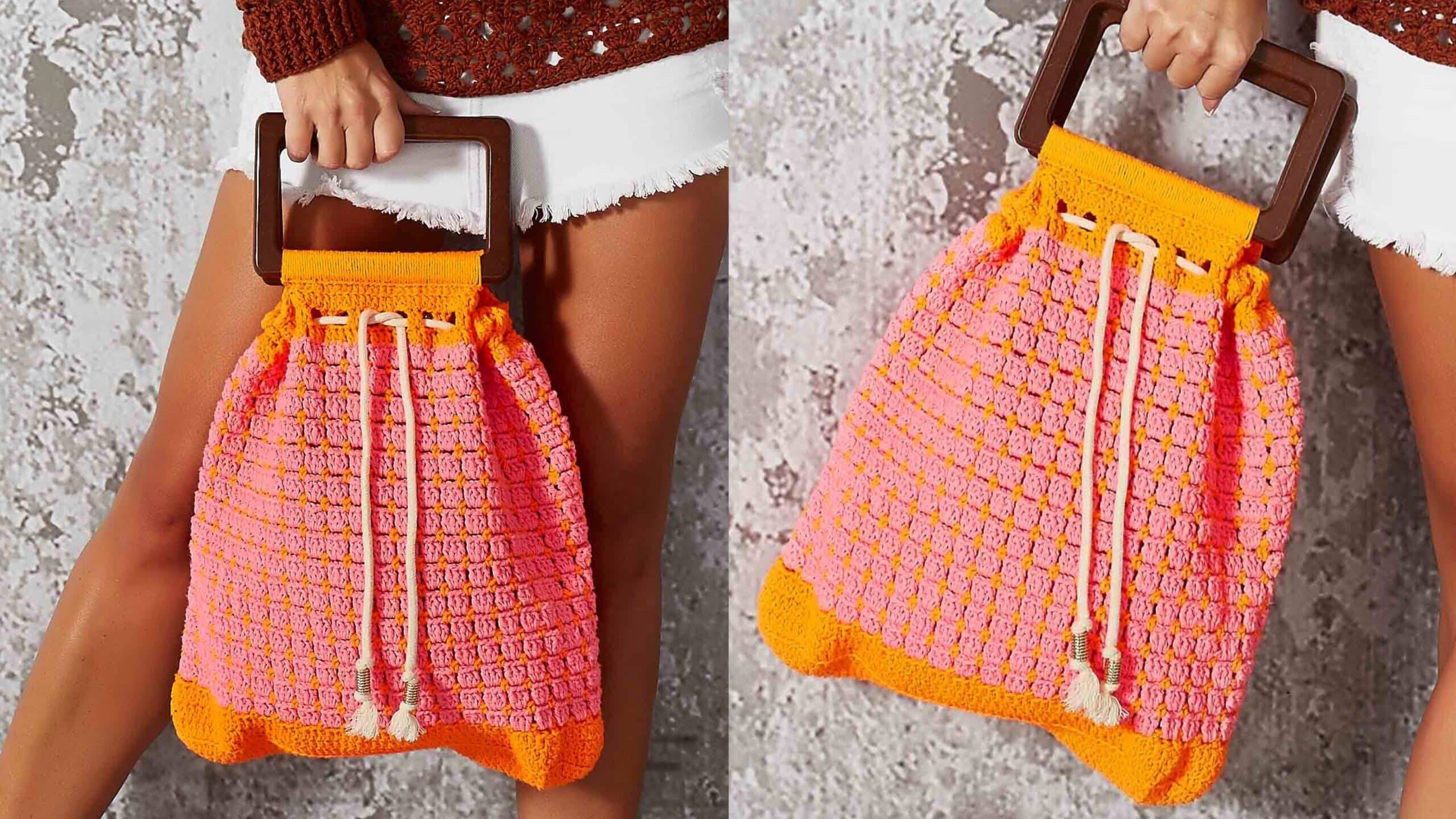 Aprenda com passo a passo a linda Bolsa de Crochê Neon