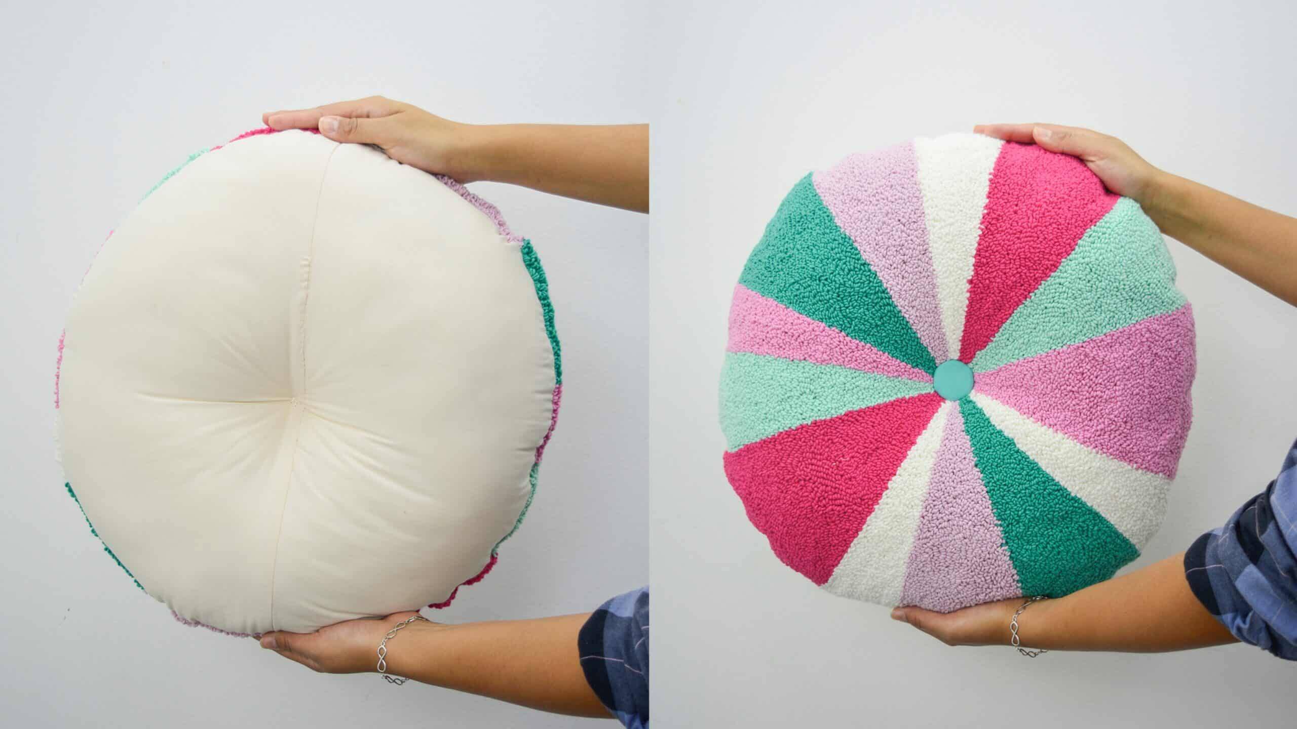 Almofada Carrossel: Punch Needle/ Bordado Russo