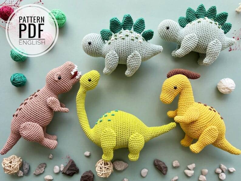 Amigurumi Dinossauros   – Crochet  Pattern