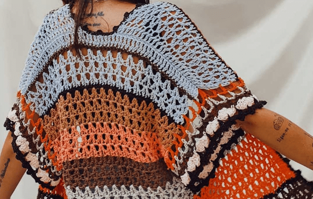 Kimono de Crochê – feito com Fio Balloon Amigo