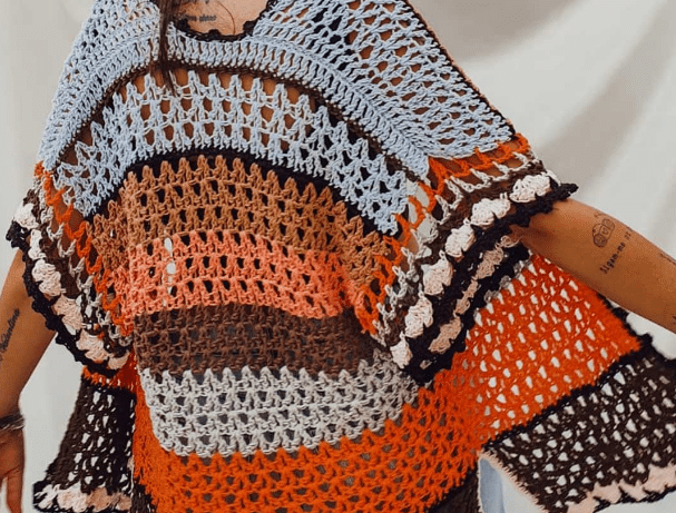 Kimono de Crochê – feito com Fio Balloon Amigo