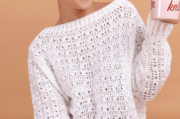 Blusa de Tricô Branca Manga Morcego – Fio Nina