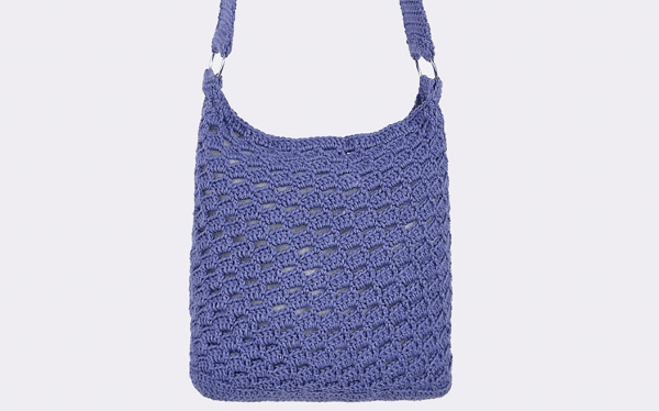 Bolsa de Crochê Simples Azul – Fio Kotini