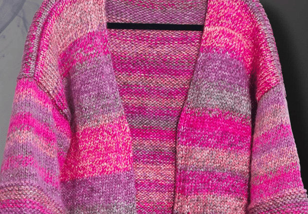 Kimono de Tricô ROSA Matizado – Fio Malala