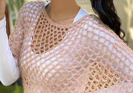 Blusa de crochê rendada – Fio Mohair