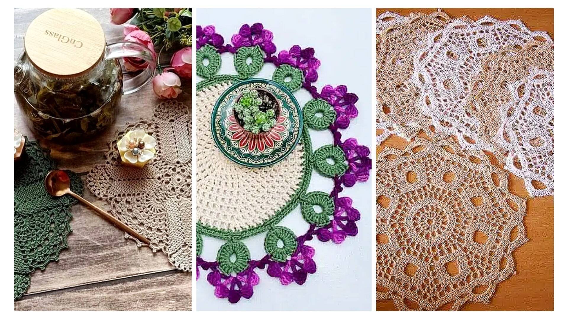 Sousplats de Crochê Diferentes: 27 Modelos com Gráfico e Inspirações