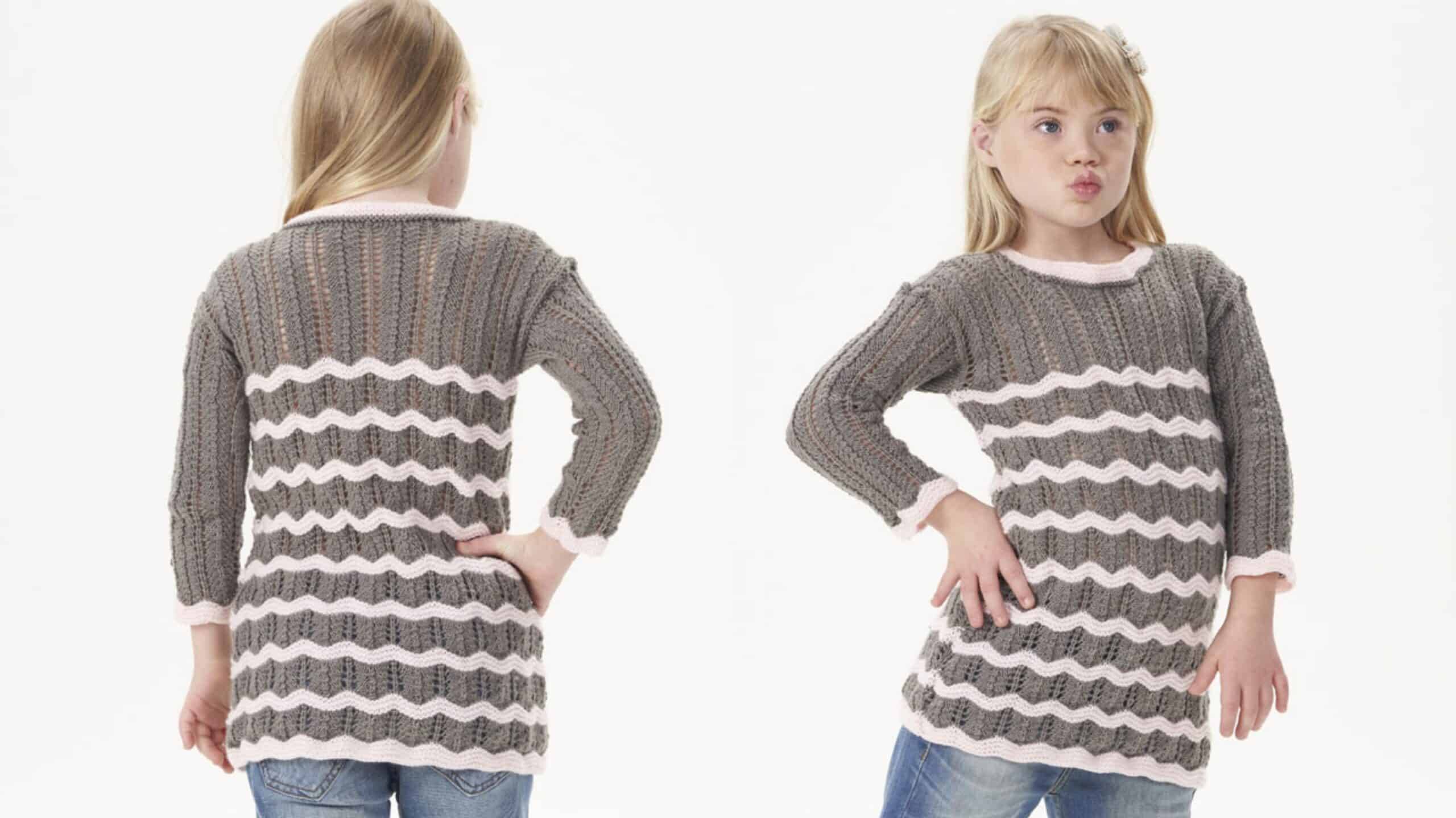 Blusa de tricô Infantil Zigue-Zague: Passo a passo