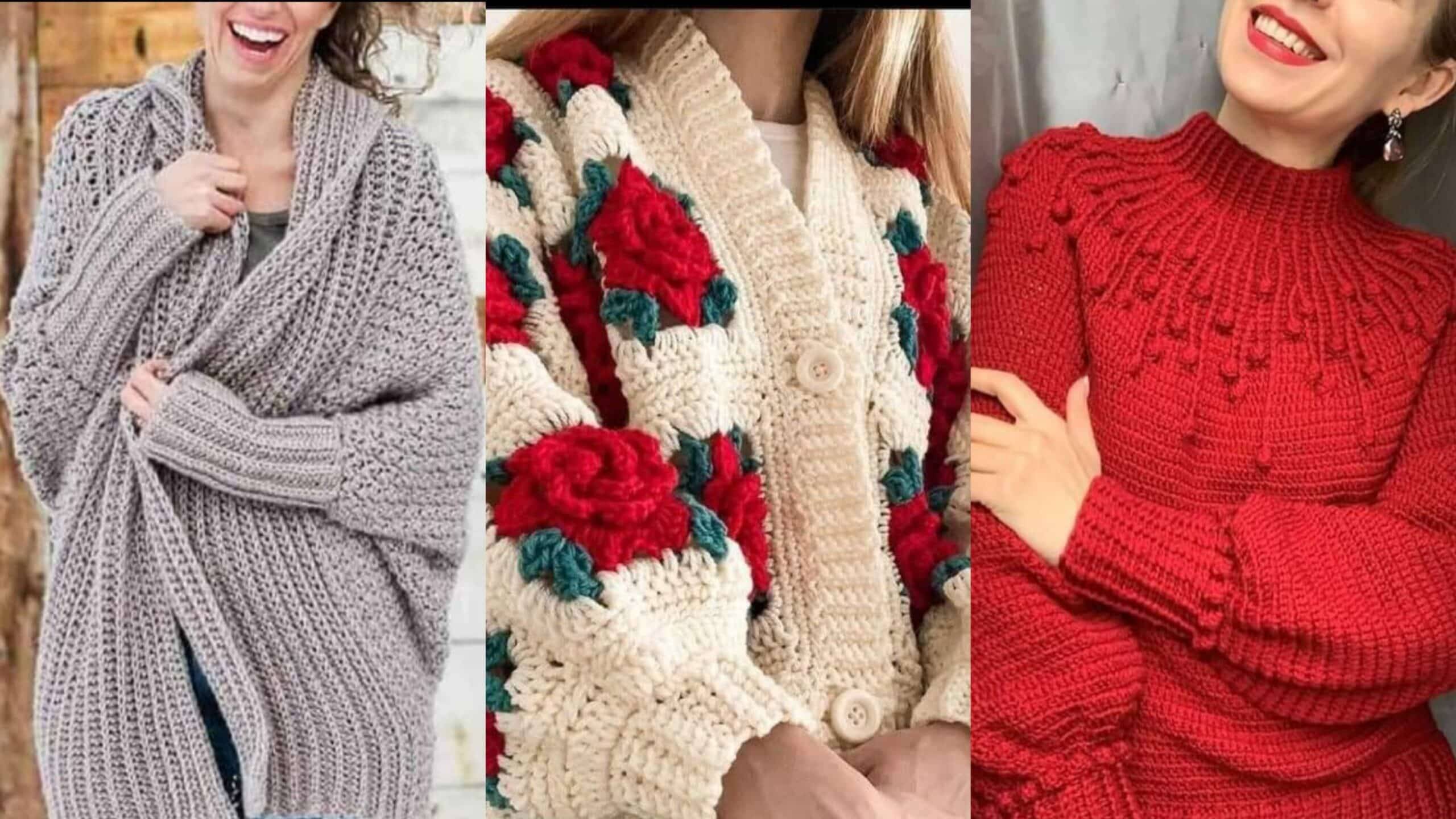 21 Casacos em Crochê com Gráficos Cheios de Estilo