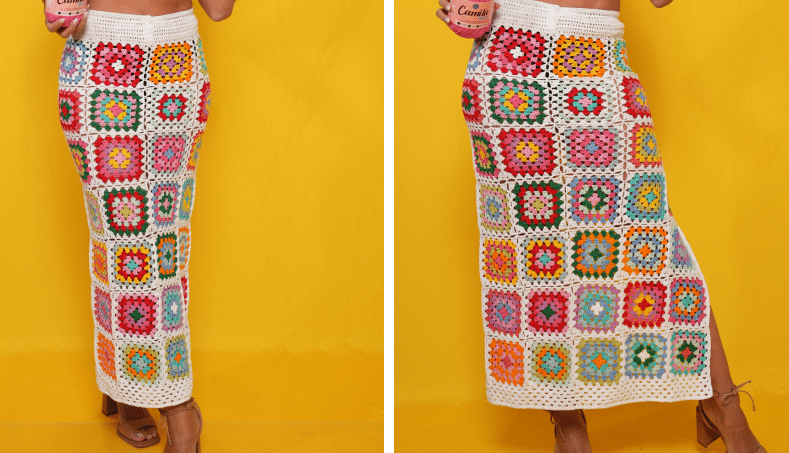 Saia longa de crochê (Camila Fashion e Camila 1000)
