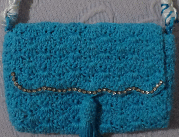 Bolsa azul Cisne Super bebê – Feito em crochê