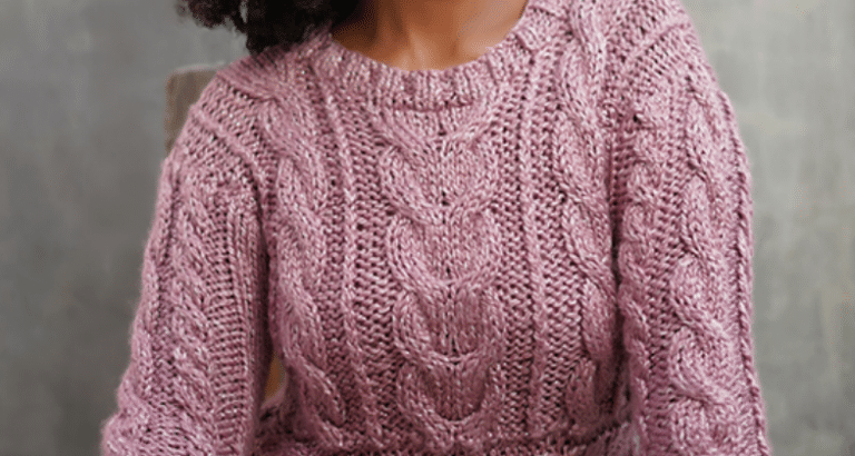 Blusa Rosé com tranças - Em tricô