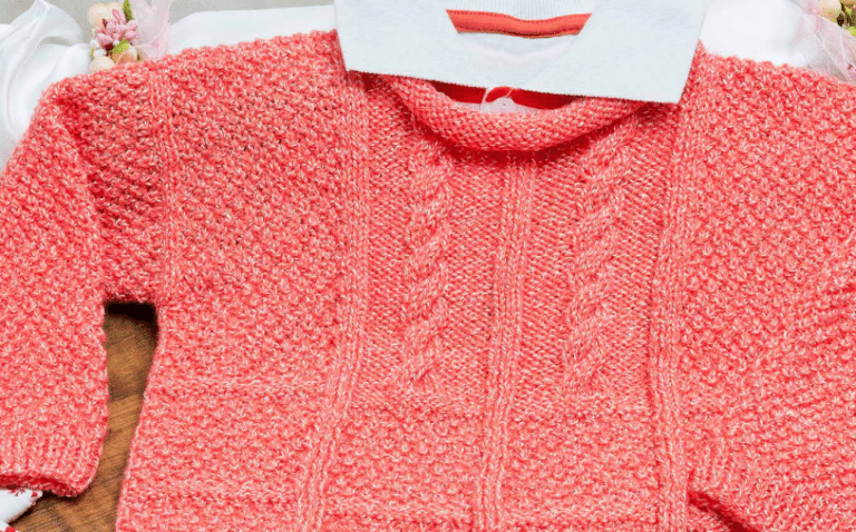 Blusa infantil coral em tricô