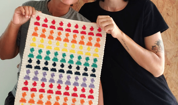 Bandeira de crochê Orgulho – Fio conduzido com BELLA ARTE