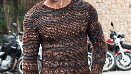Blusa masculina marrom em tricô