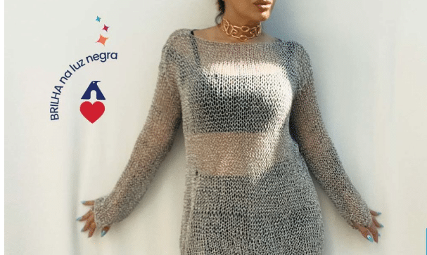 Maxi Suéter de tricô – Feito com fio GALÁXIA