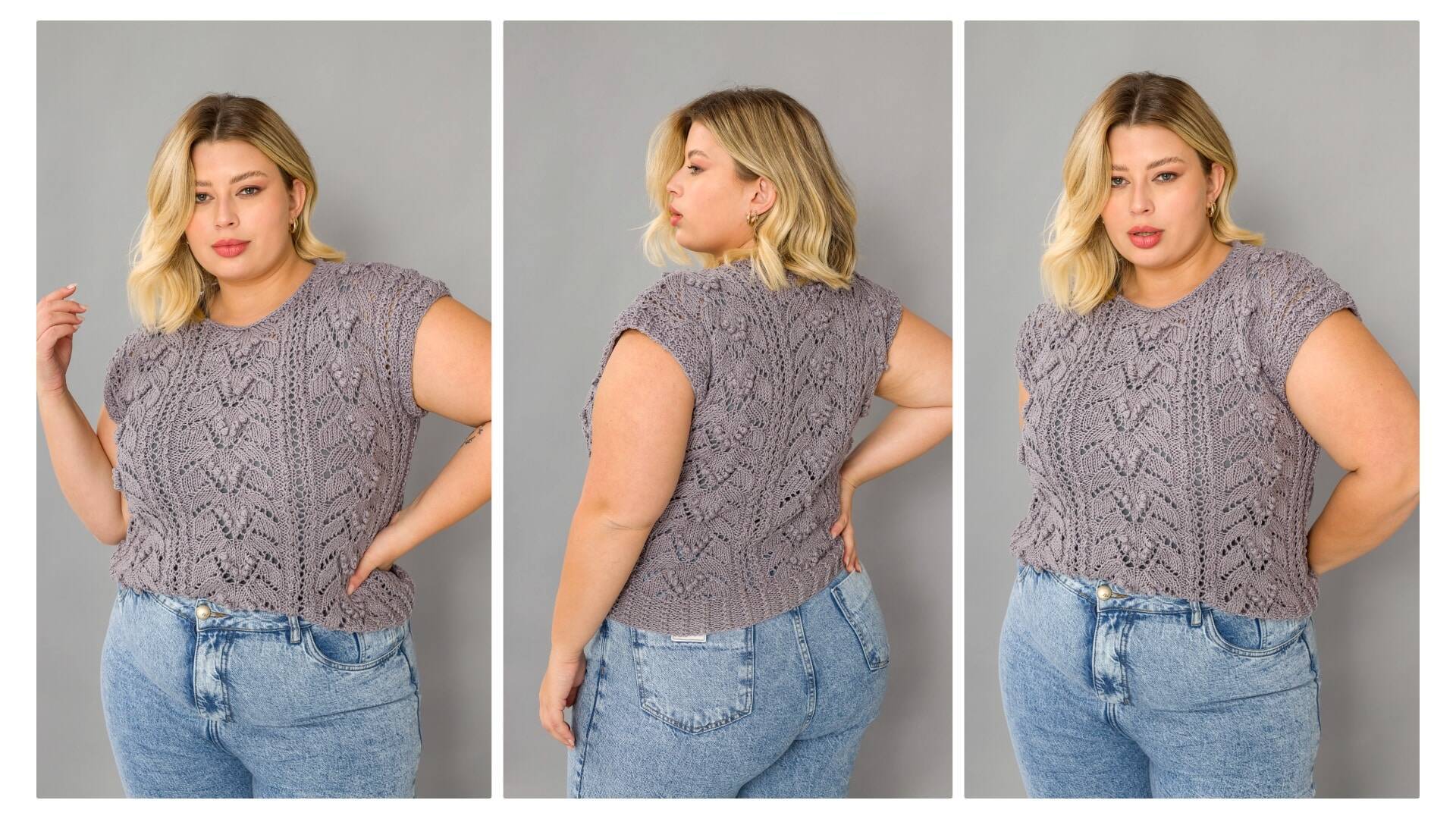 Blusa de Tricô Alumínio Com gráficos e receita