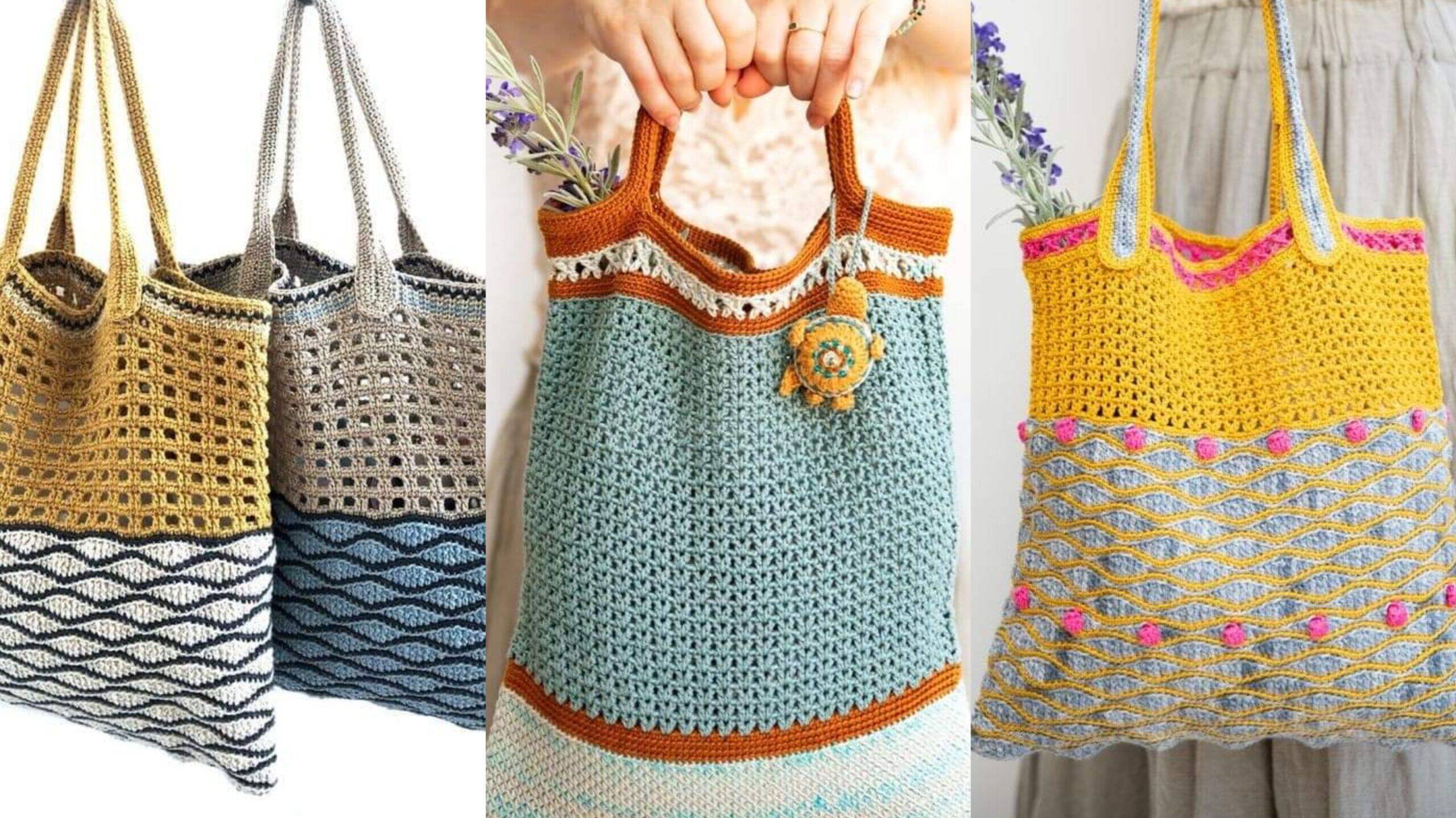 Bolsa Sacola de Crochê Inspirações e Gráfico