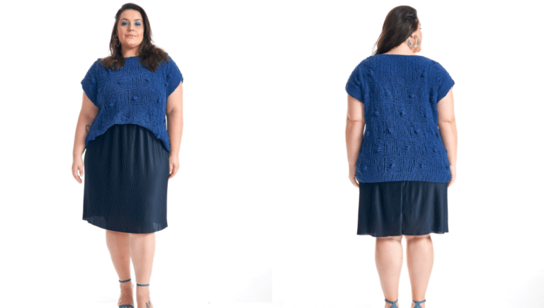 Blusa de Tricô Azul Ternura