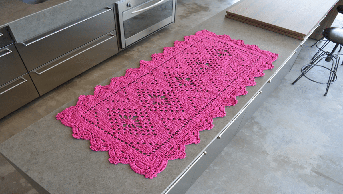 Trilho de Mesa em Crochê Clear: Elegância e Delicadeza para a sua Decoração
