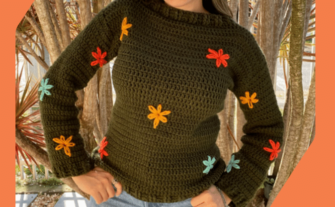 Blusa de Crochê Flores Flash