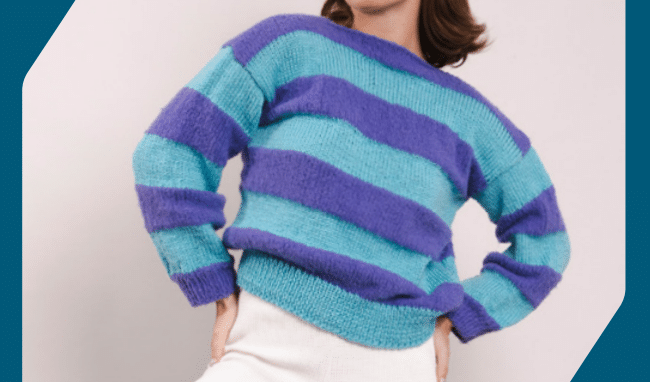 Blusa de tricô listrada – Feito com SEDIFICADA E MOHAIR