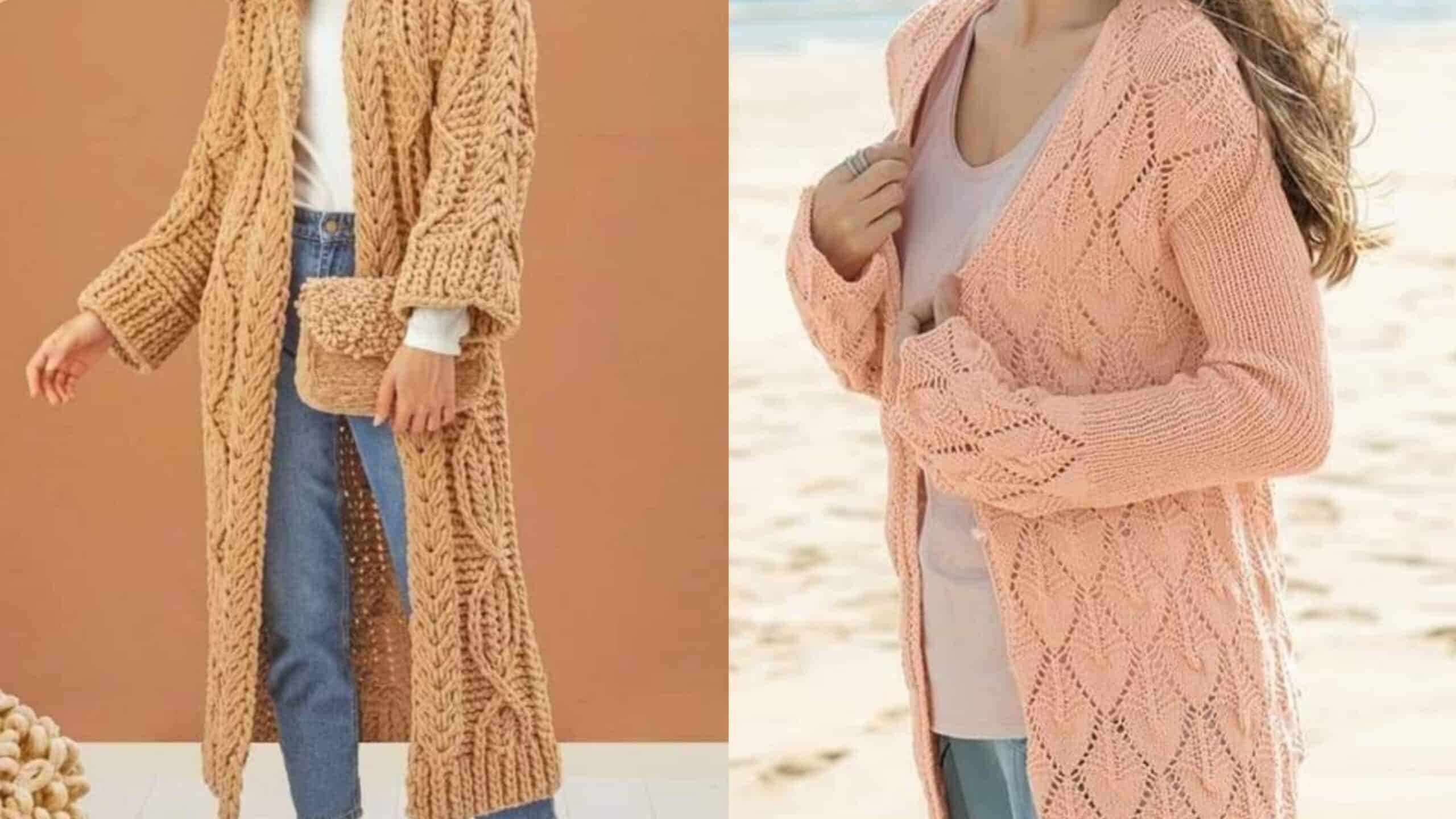 Sobretudo em Tricô: 10 Lindas Peças com Gráfico dos Pontos