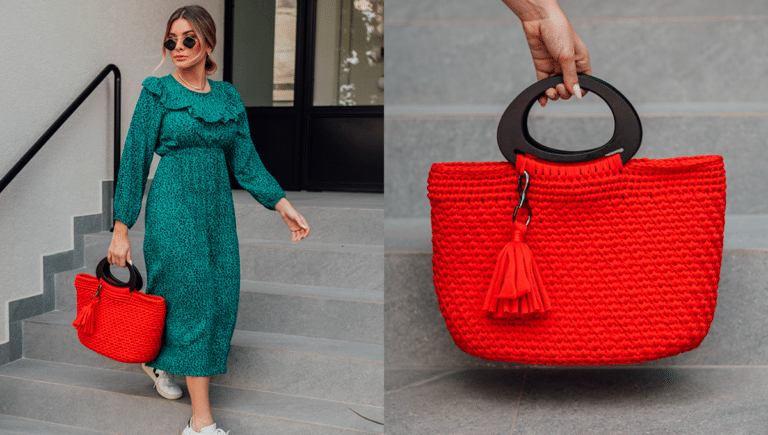 Bolsa de Crochê Maçã do Amor