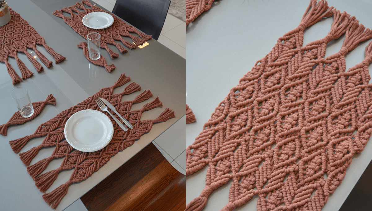 Jogo de Mesa Macramê Bronze Lindo com Gráficos Grátis
