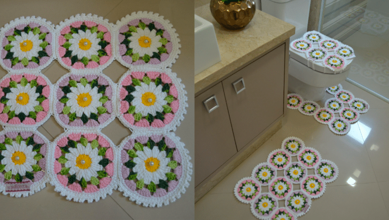 Jogo de Banheiro em Crochê Merengue