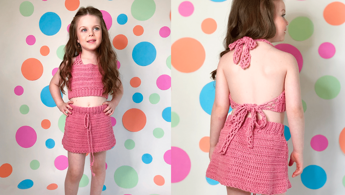 Conjunto de Crochê Camafeu Infantil Lindo com Gráficos