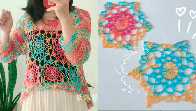 Blusa de Crochê com Linha