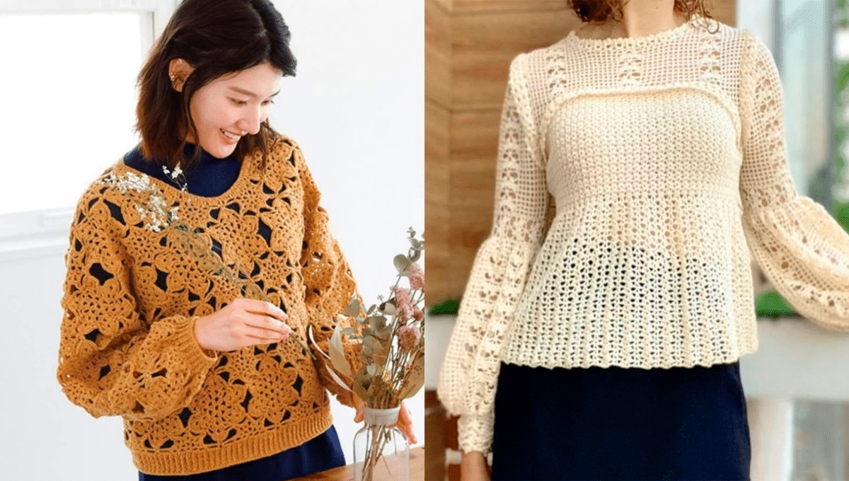 Blusas de Crochê Lindíssimas com Gráficos Grátis 1