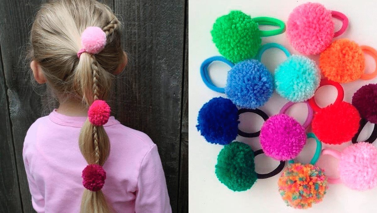 Diy: Arte Criativa com Pompons Enfeitar os Cabelos das Meninas!