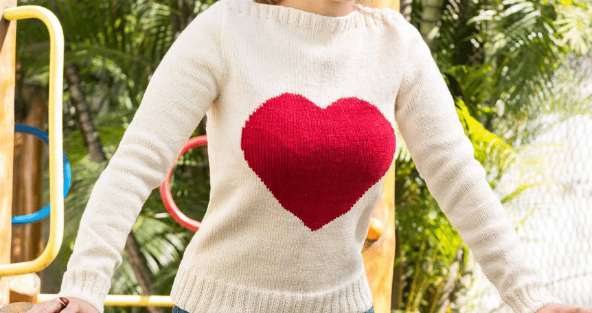 Blusa de Tricô Coração Jacquard