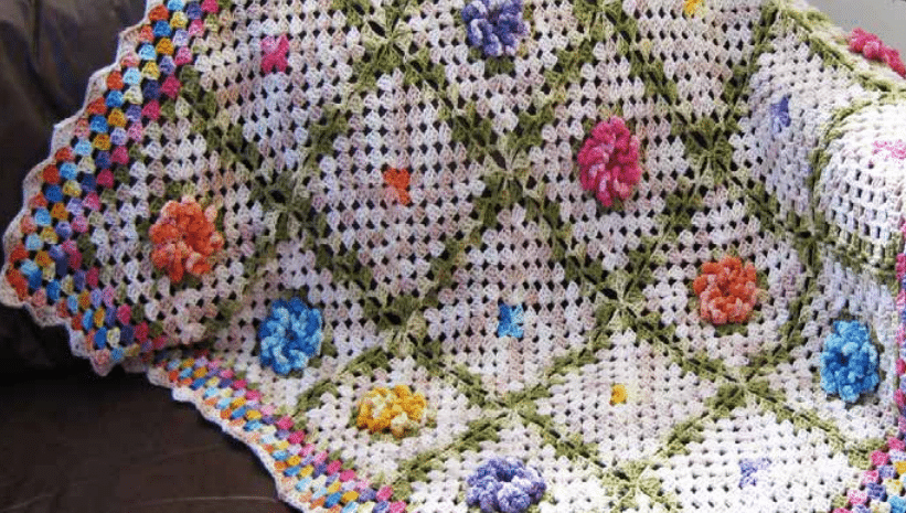 Manta de crochê MultiArte primavera
