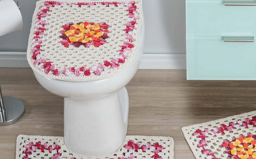 Conjunto de banheiro de crochê – Cisne MultiArte