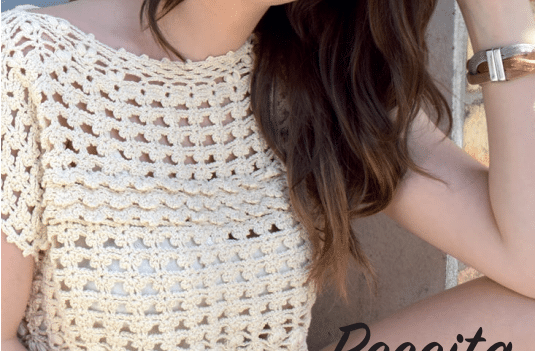Blusa de crochê branca Primavera