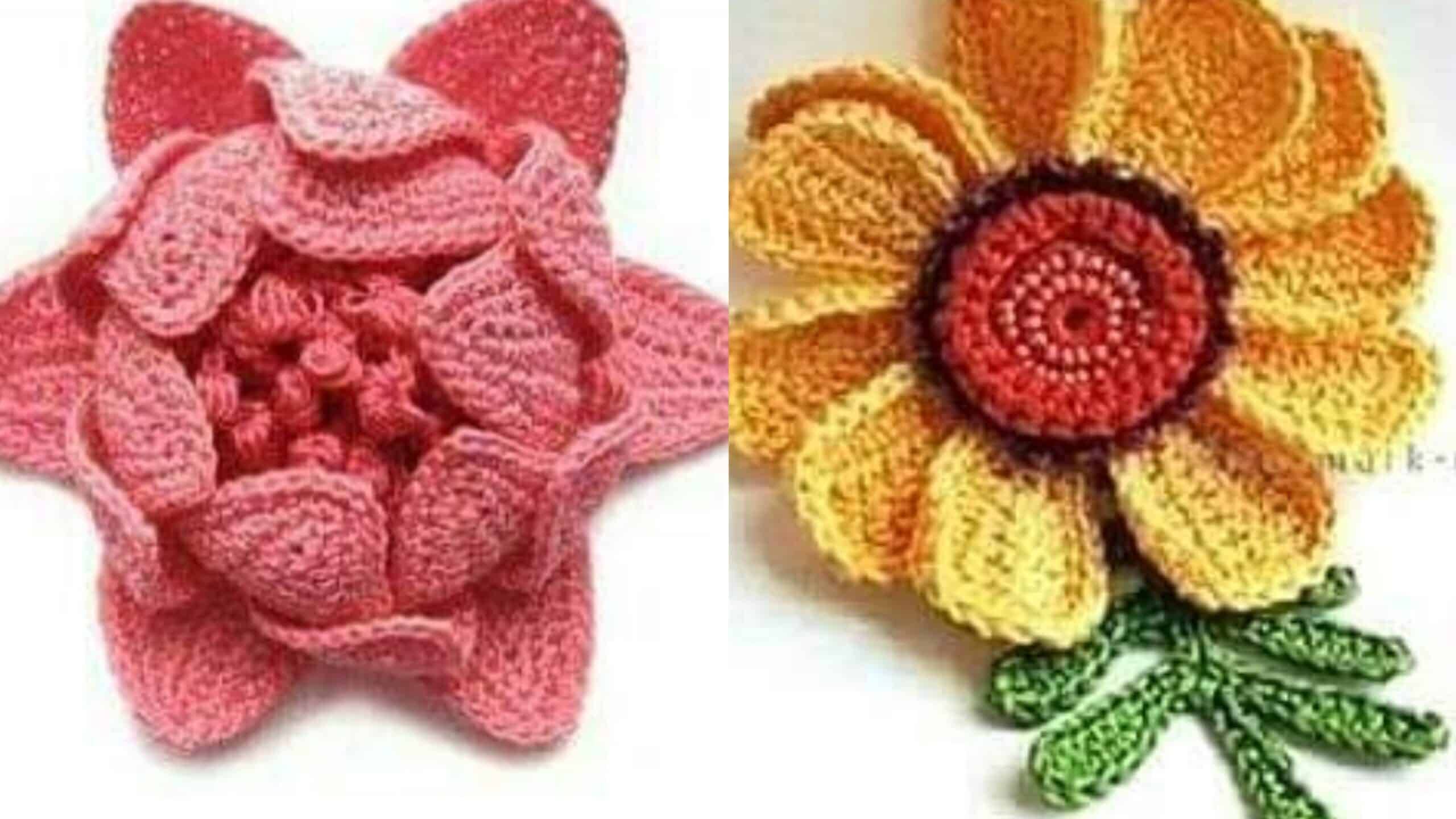 Flores em Crochê com Gráficos para Imprimir Parte 1