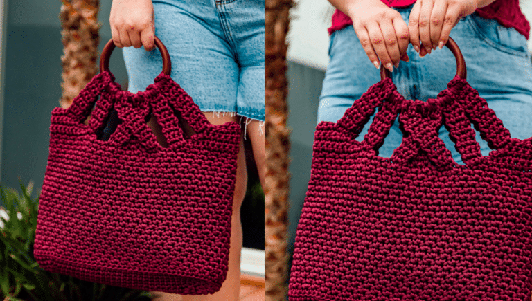 Bolsa em Crochê com Tiras