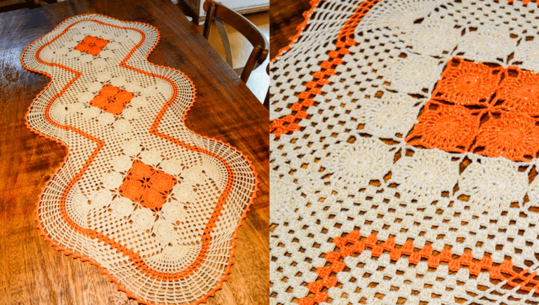 Trilho de Mesa de Crochê Porto