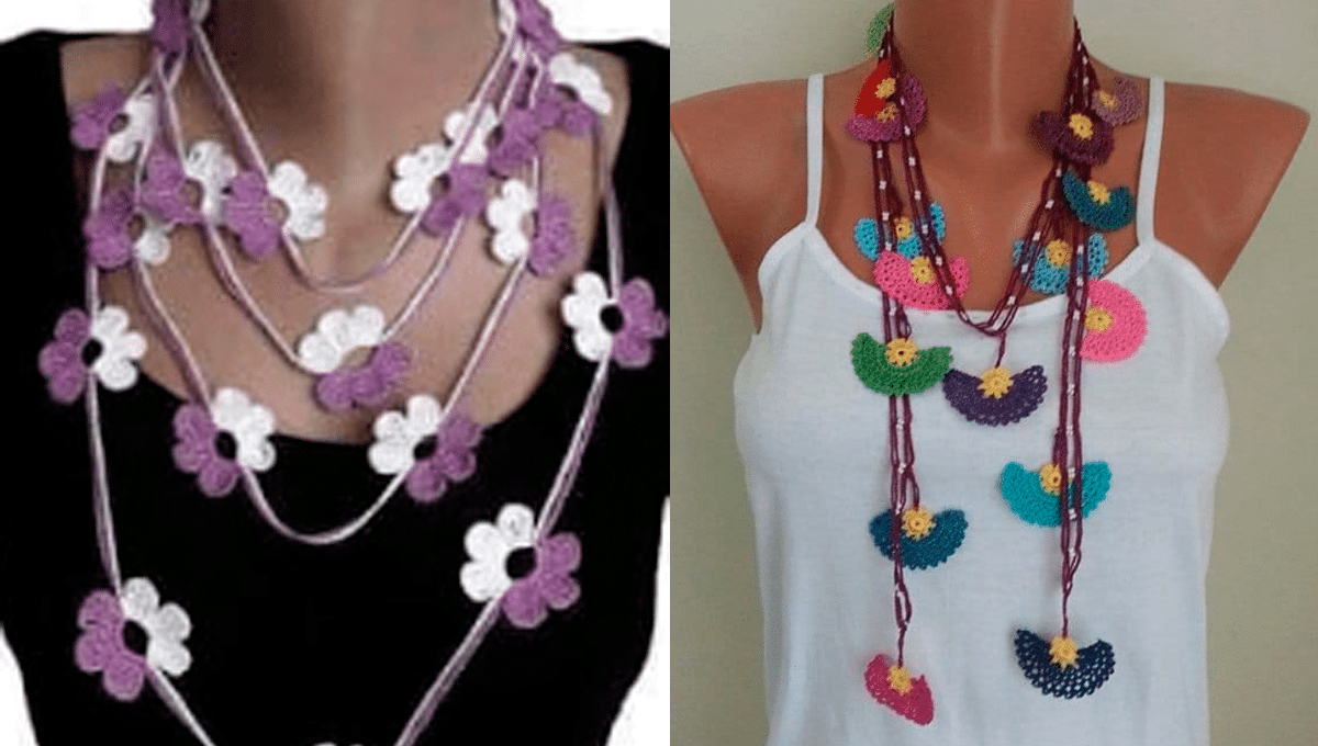 Bijuterias em Crochê: Colares com Flores de Crochê – Inspirações e Gráfico