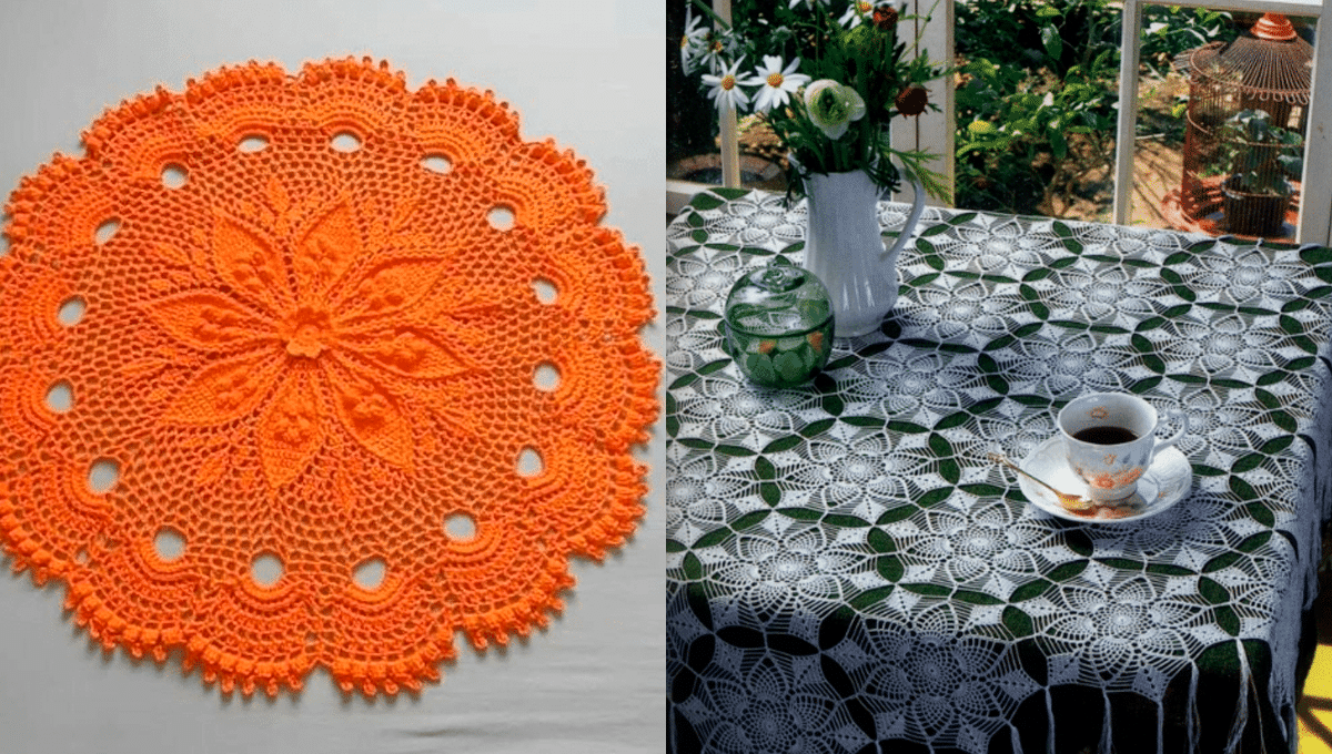 Mesa Posta: 17 Centros de Mesa e Sousplats de Crochê – Inspirações e Gráficos