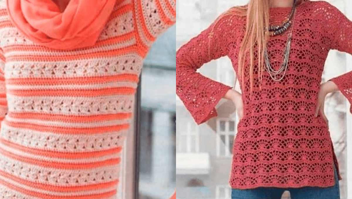 40 Pontos Fantasia para Blusas de Crochê com Amostras Pt 1
